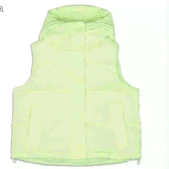 Lululemon Wunder Puff Cropped Vest with hood - faded zap neon - Picture 1 of 3